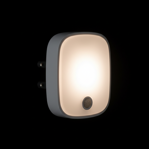Axion Glow Night Light – close-up product detail with warm glow on dark background